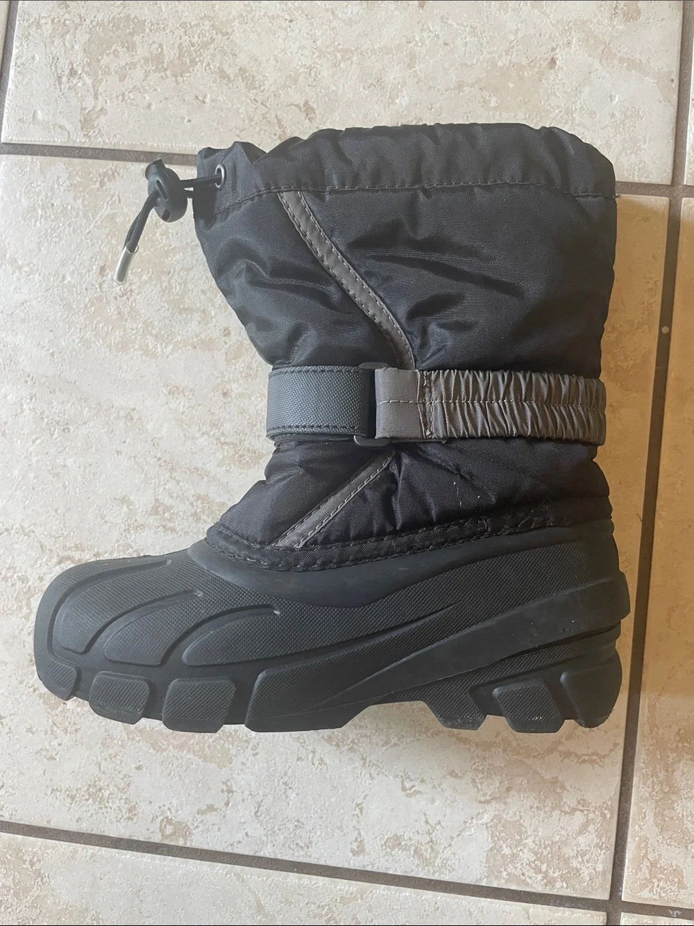 Sorel Kids Flurry Black/Gray Insulated Snow Boots